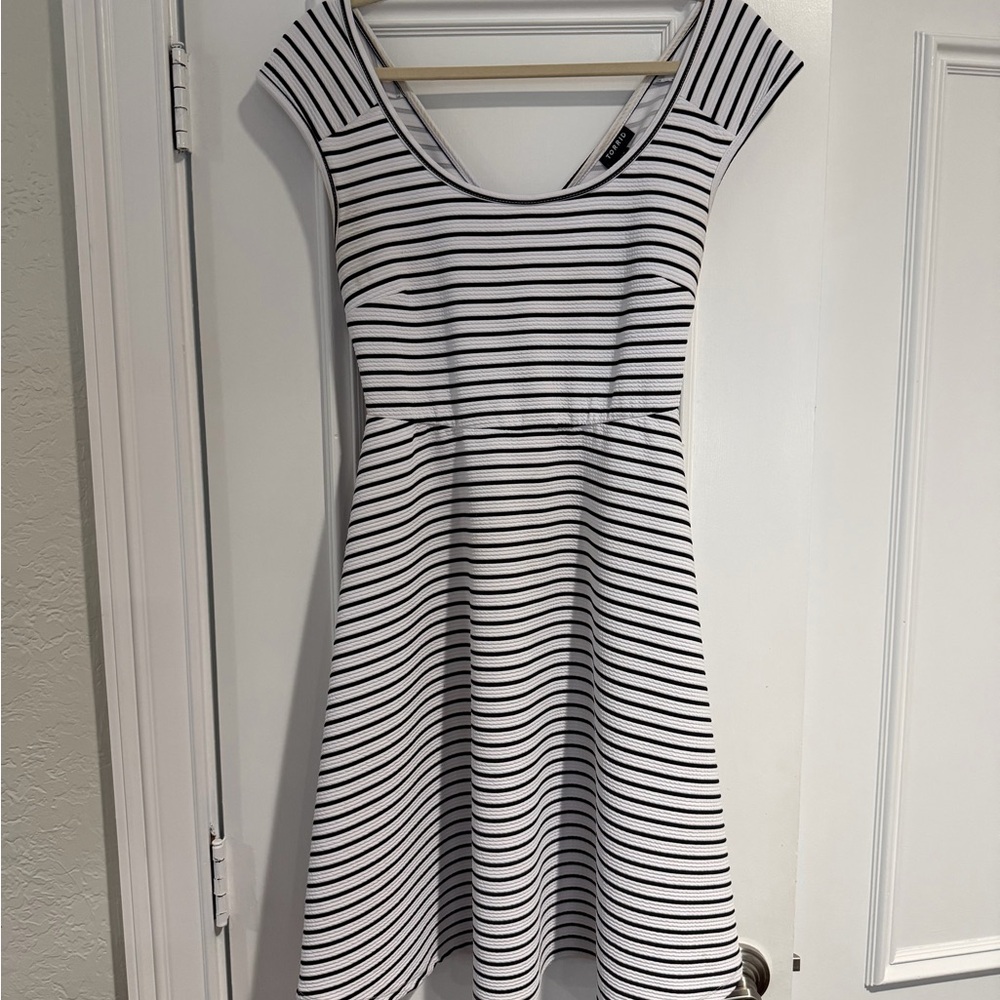 Torrid Black and White Striped Mini Dress